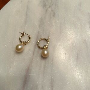 Pearl hoop earrings